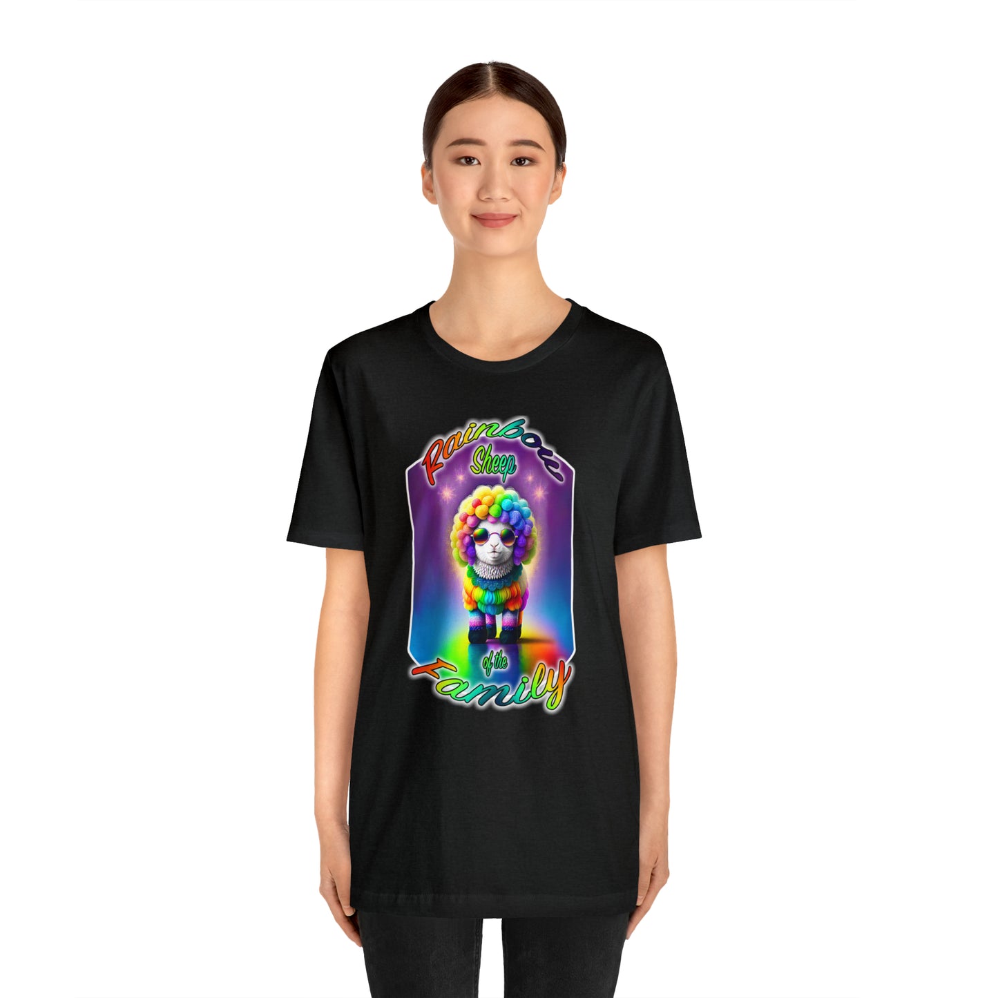 Rainbow Sheep - Unisex Jersey Short Sleeve Tee