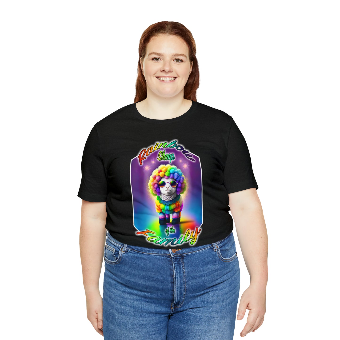 Rainbow Sheep - Unisex Jersey Short Sleeve Tee